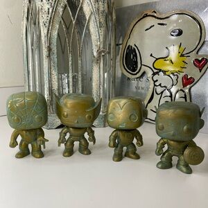 Funko Marvel Patina Set Spiderman Wolverine Ironman Capt America Bobbleheads